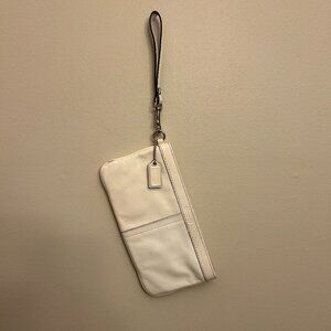 Coach Cream Patent Leather Clutch Wristlet